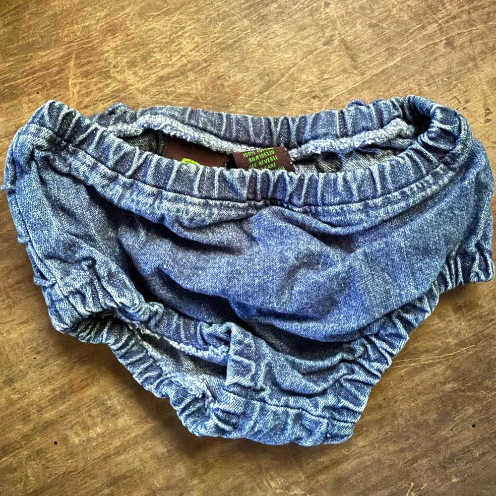John Deere Denim Ruffled Baby Bloomers, Size 3-6 Months